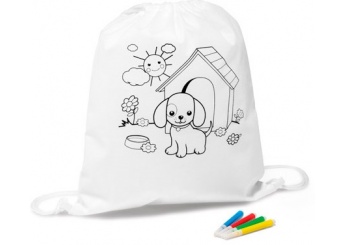 Saco tipo mochila para colorir