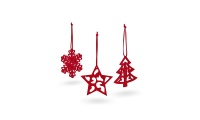Conjunto de 3 decoraes de Natal.