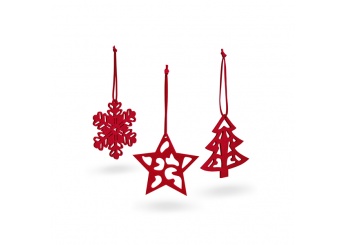 Conjunto de 3 decoraes de Natal.