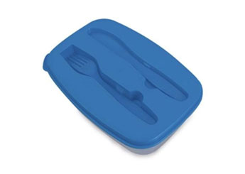 Tupperware + faca + garfo