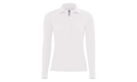 Polo B&C Safran Pure Women de manga comprida Branca 180gr/m2