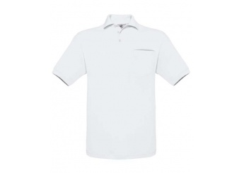 Polo B&C Safran Pocket 180gr Branca 