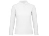 Polo Manga Comprida B&C ID.001 Women 180g Branco 3XL