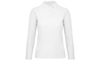 Polo Manga Comprida B&C ID.001 Women 180g Branco 3XL