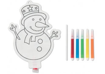 Balo de pintar com boneco de neve + 5 marcadores SNOWBALL  