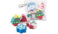 CONJUNTO DE 4 BORRACHAS DE NATAL HAL