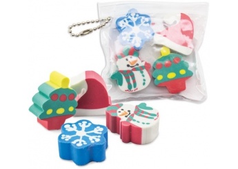 CONJUNTO DE 4 BORRACHAS DE NATAL HAL