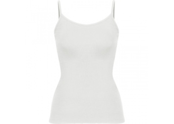 Top de mulher com alas finas branco 205 gr/m2 Carina