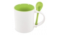 Caneca sublimao de cermica redonda com colher