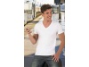 T-shirt em V 160gr/m2 CRUISE Branca