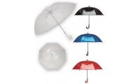 Guarda-Chuva Automtico com Barra e Cabo Curvo em Plstico Transparente