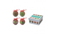 Set 4 bolas de Natal em acabamanto prola