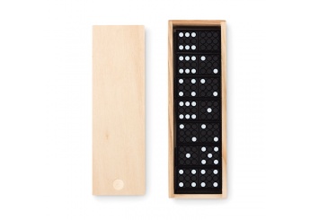 Domino de plstico em caixa de madeira