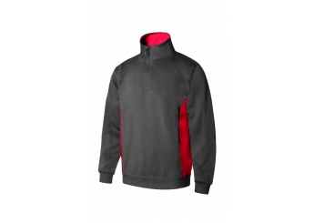 Sweatshirt bicolor com meio fecho