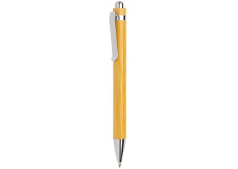Esferogrfica em bamboo com clip metlico Bampen