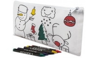 ESTOJO CHRISTMAS COM DESENHO E SET DE CERAS