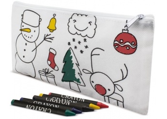 ESTOJO CHRISTMAS COM DESENHO E SET DE CERAS