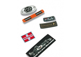 Etiquetas de borracha pvc flexvel para roupa