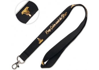 Lanyard em Polister fino com design de folha metlica
