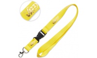 Lanyard polister fino com design de folha metlica