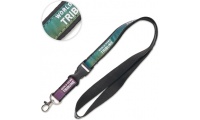 Lanyard polister plano com camada fluorescente