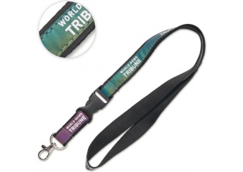 Lanyard polister plano com camada fluorescente