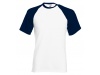 T-Shirt Manga Curta Colorida Basebol Adulto