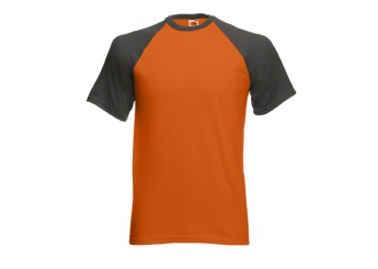 T-Shirt Manga Curta Colorida Basebol Adulto