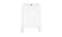T-shirt Lady-Fit Valueweight manga comprida 160 gr Branca