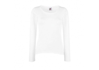 T-shirt Lady-Fit Valueweight manga comprida 160 gr Branca