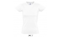 T-SHIRT DE GOLA REDONDA BRANCA PARA SENHORA IMPERIAL