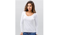 T-shirt de Manga Comprida branca Senhora 150gr/m2 BUCHAREST