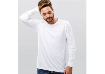 T-shirt Manga Comprida Branca Homem 150gr/m2 Bucharest