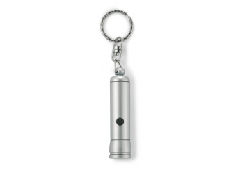 Lanterna LED de plstico com porta-chaves