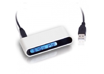 HUB 4 Portas USB 2.0 com Display de Hora e Temperatura NICO