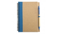 Caderno com 70 folhas de papel reciclado + esferogrfica SONORA PLUS