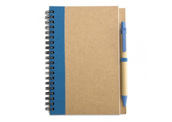 Caderno com 70 folhas de papel reciclado + esferogrfica SONORA PLUS