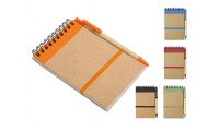 Caderno de bolso com 70 pginas de papel liso reciclado + Esferogrfica SONORA