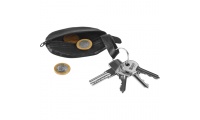 Porta-moedas oval em pele