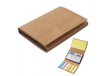 Bloco de Notas Adesivas Post-It em Carto Reciclado + Calculadora Solar NANABI