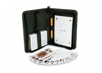 Conjunto jogo de cartas + bloco de notas + lpis