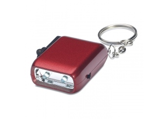 Mini-lanterna com dnamo de 2 LEDs e porta-chaves