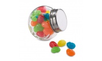 Pote de cristal com gomas de cores