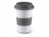 Copo de cermica com tampa e banda em silicone 400ml