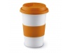 Copo de cermica com tampa e banda em silicone 400ml