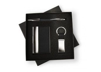 Conjunto executivo: porta cartes + esferogrfica + porta-chaves BOXNESS