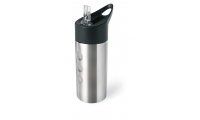 Garrafa em metal com palhinha transparente 500ml