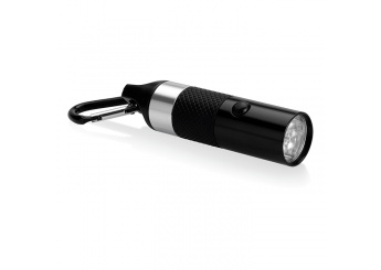 Lanterna de alumnio com 6 luzes LED, descapsulador e mosqueto