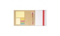 Bloco de notas reciclado com notas adesivas + Caneta QUINCY