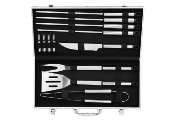Mala em alumnio com 12 utenslios de Churrasco